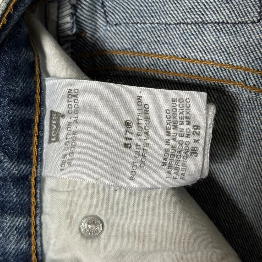 Levis 517 Bootcut Jeans Mens 36x29 Blue Denim Medium‎ Wash Cotton 517-0217